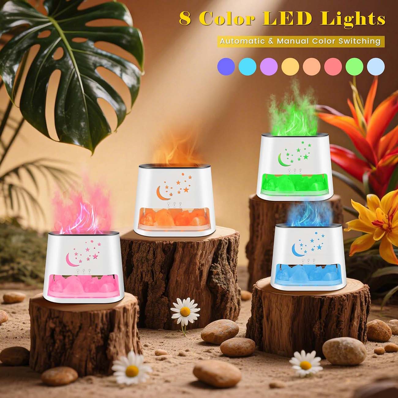 نمای نور دستگاه بخور و خوشبوکننده هوا 260ml Essential Oil Diffuser & Himalayan Salt Lamp
