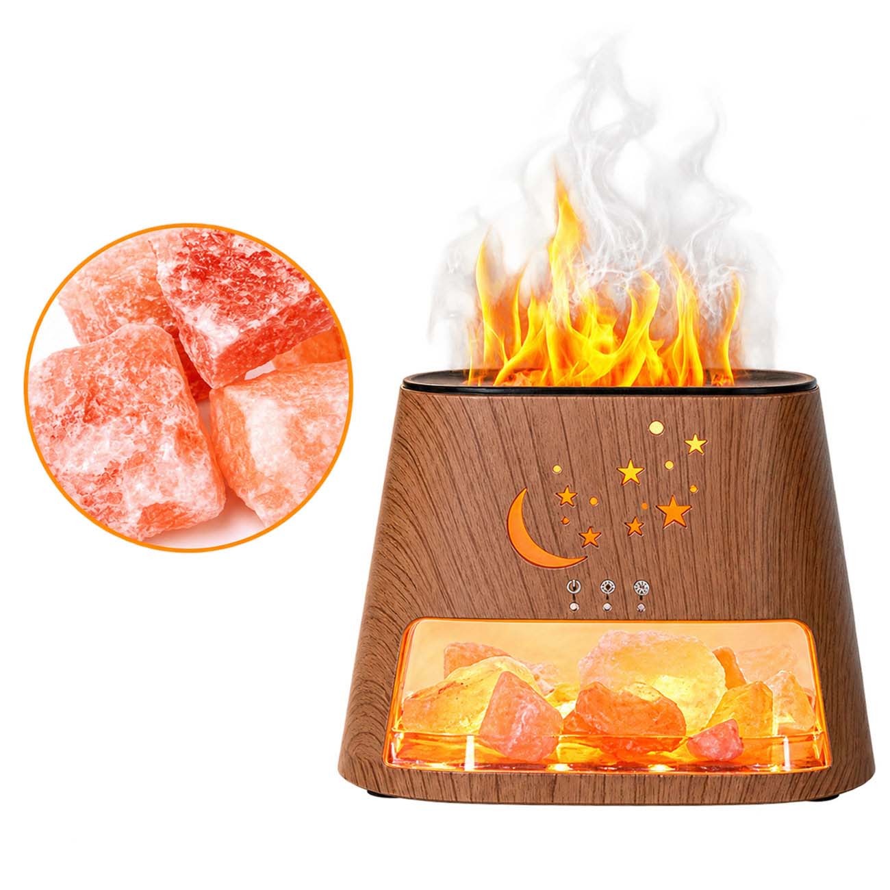خوشبوکننده و رطوبت‌ساز Aroma Diffuser with Salt Range Pakistan and Salt Crystal Lamp