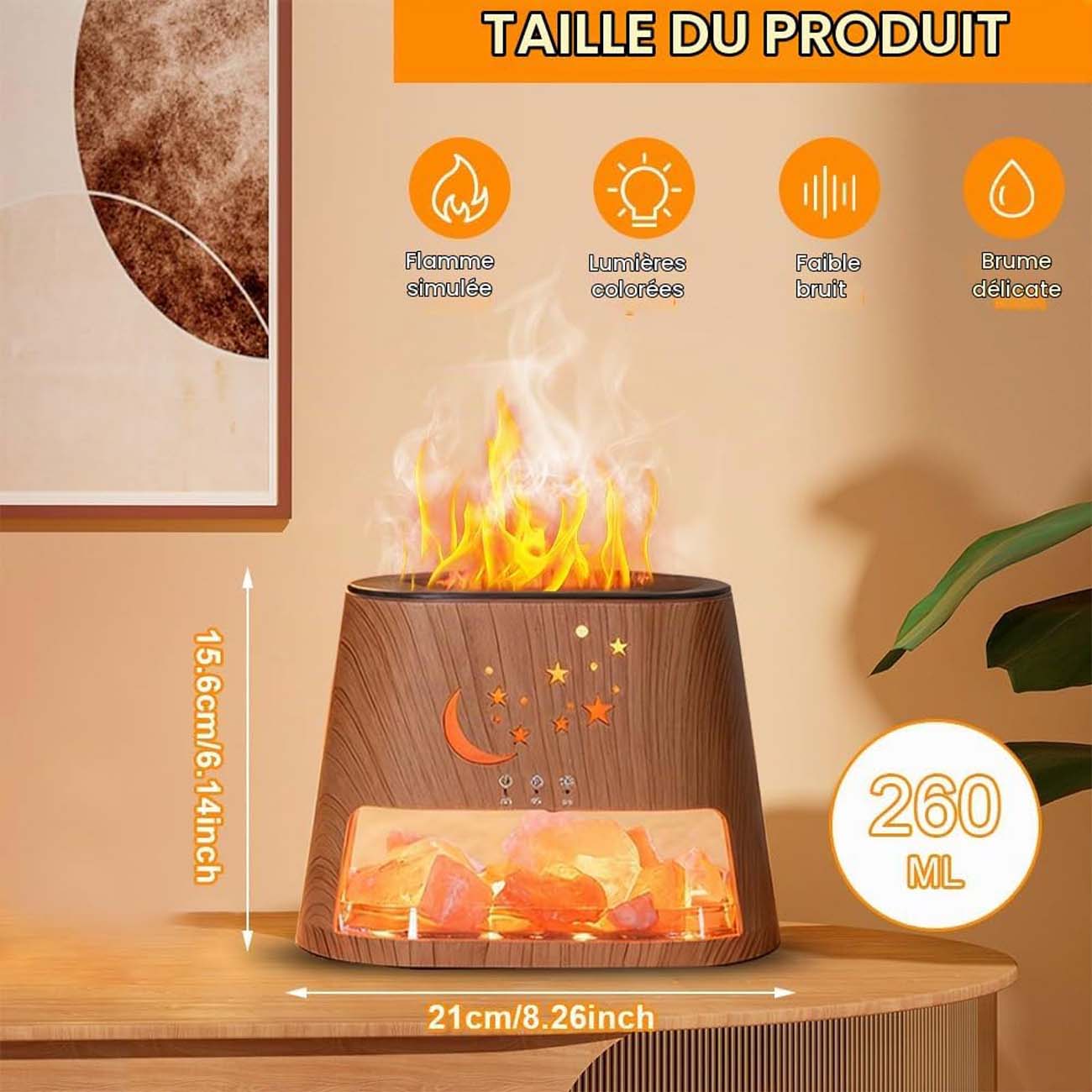 نمای کاربردی از دستگاه خوشبوکننده و رطوبت‌ساز Aroma Diffuser with Salt Range Pakistan and Salt Cryst
