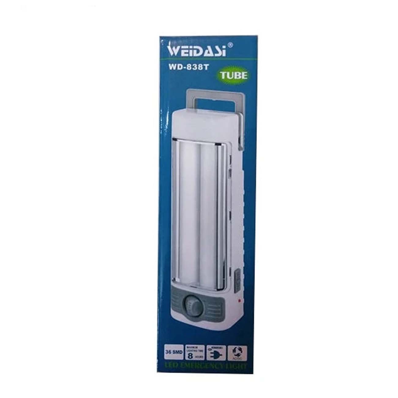نمای جعبه چراغ اضطراری ویداسی Weidasi WD-838T Rechargeable Emergency Light