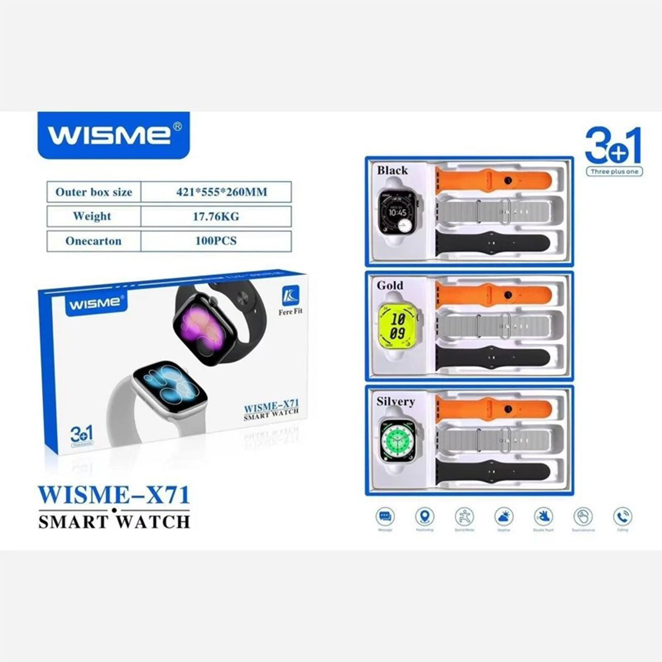 نمای توضیحات ساعت هوشمند ویسمی WISME X71 Smart Watch