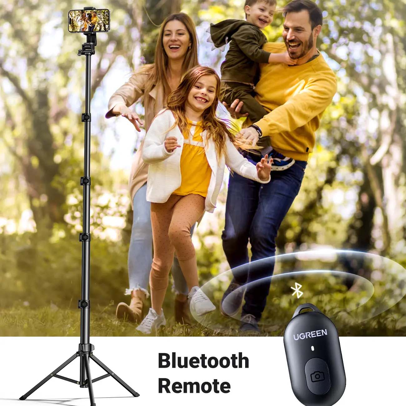 نمای کاربردی مونوپاد و سه پایه موبایل یوگرین UGREEN LP680 15609 Selfie Stick with Stand and Bluetoot