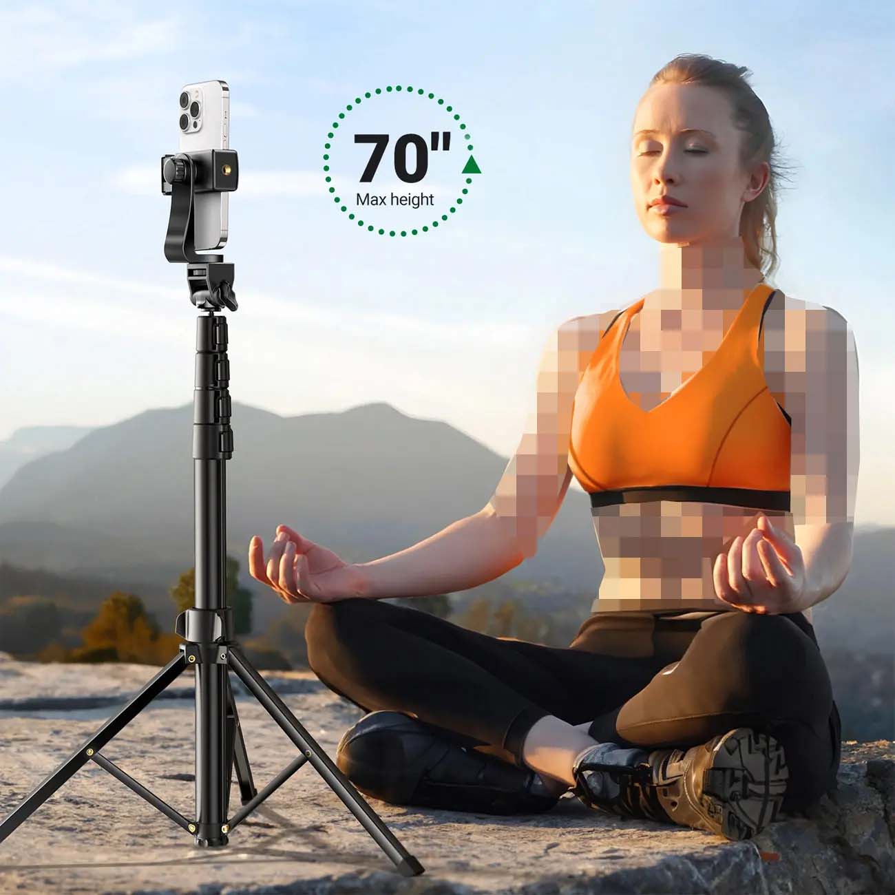 نمای کاربردی مونوپاد و سه پایه یوگرین UGREEN LP680 15609 Selfie Stick with Stand and Bluetooth Remot