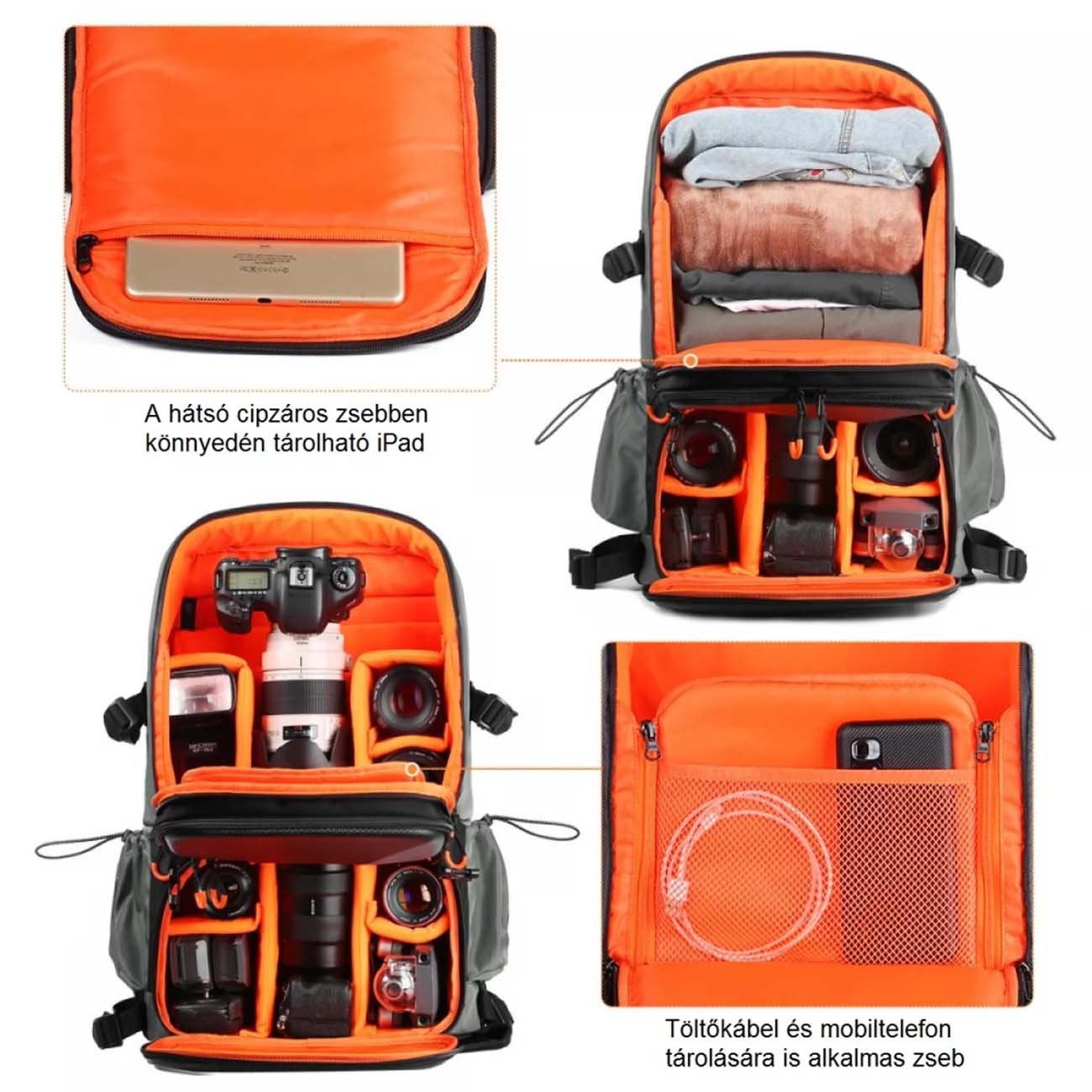 نمای داخلی کوله پشتی دوربین کی اند اف K&F Concept KF13.107 Beta 32L Camera Backpack