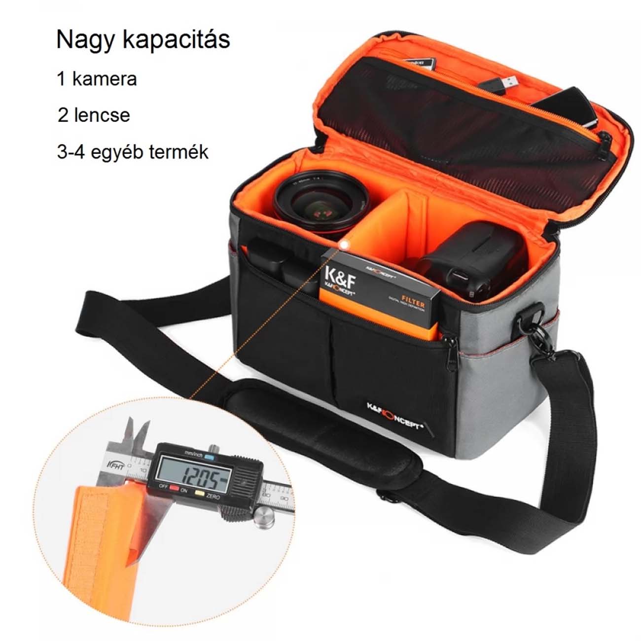 نمای داخلی از کوله پشتی دوربین عکاسی کی اند اف K&F Concept KF13.107 Beta 32L Camera Backpack