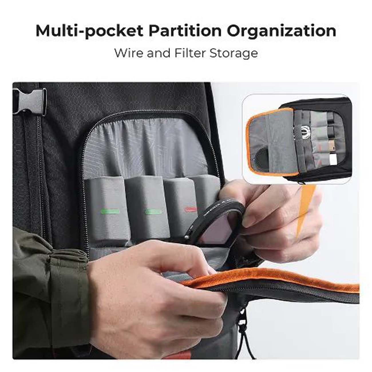 نمای کاربردی کوله پشتی دوربین کی اند اف K&F Concept KF13.205 Nature Wander 05 Camera Backpack