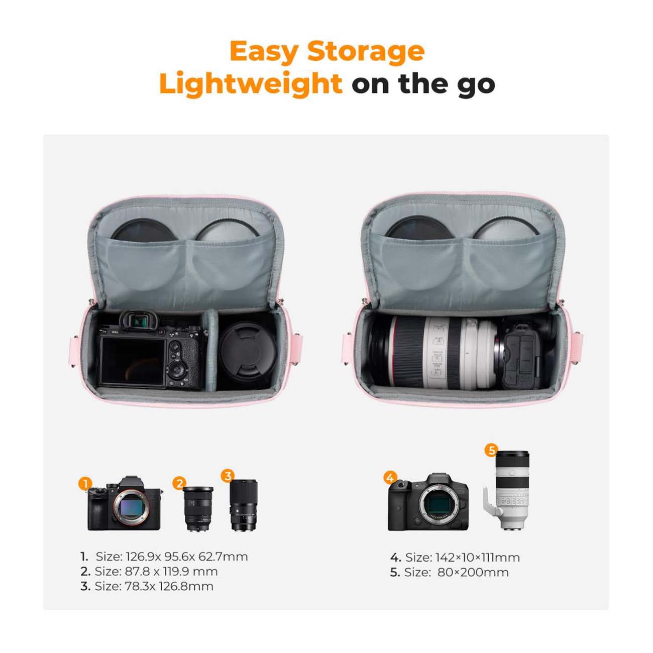 نمای داخلی کیف دوربین کی اند اف K&F Concept KF13.179V9 Urban Wander05 5L Camera Sling Bag