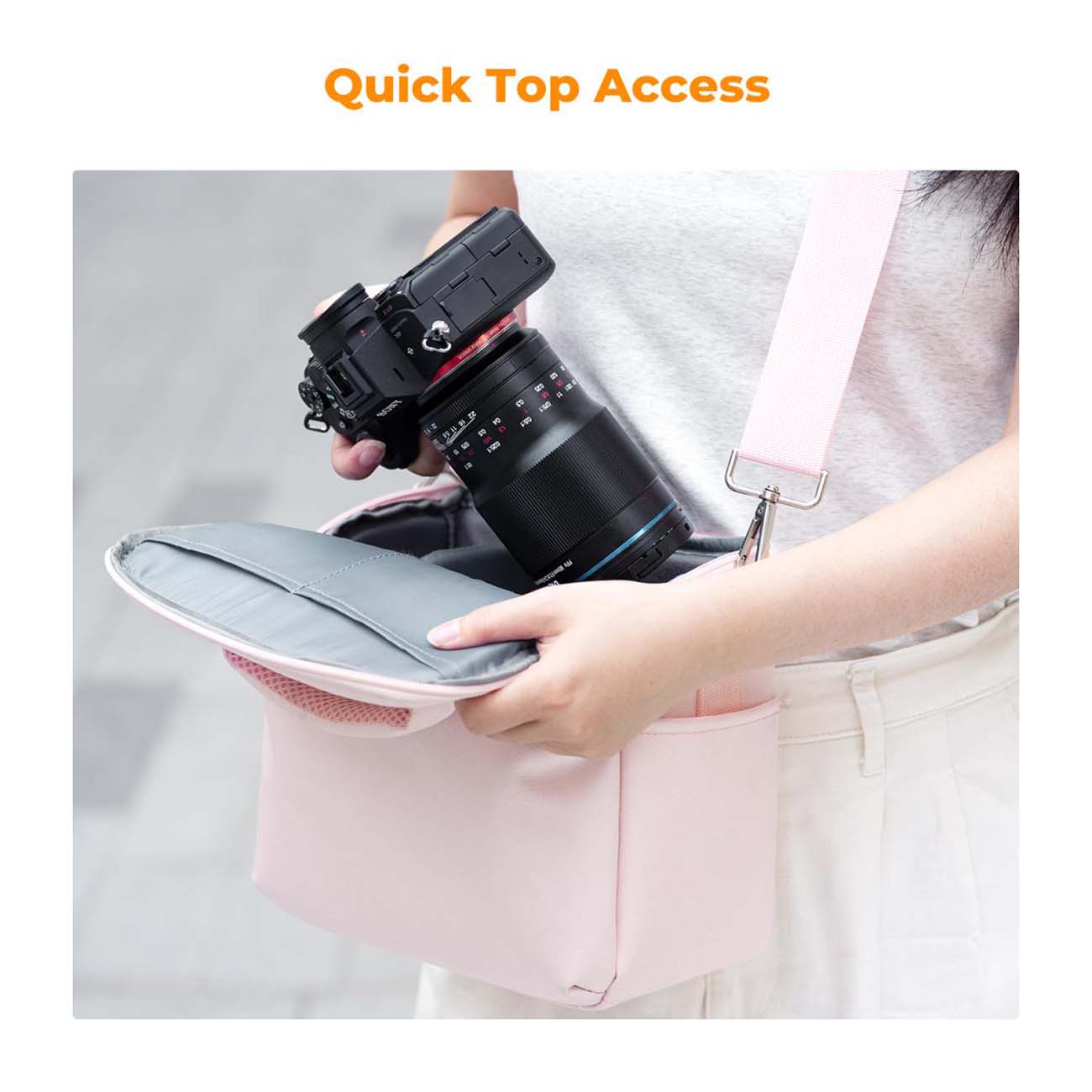 نمای کاربردی کیف دوربین کی اند اف K&F Concept KF13.179V9 Urban Wander05 5L Camera Sling Bag