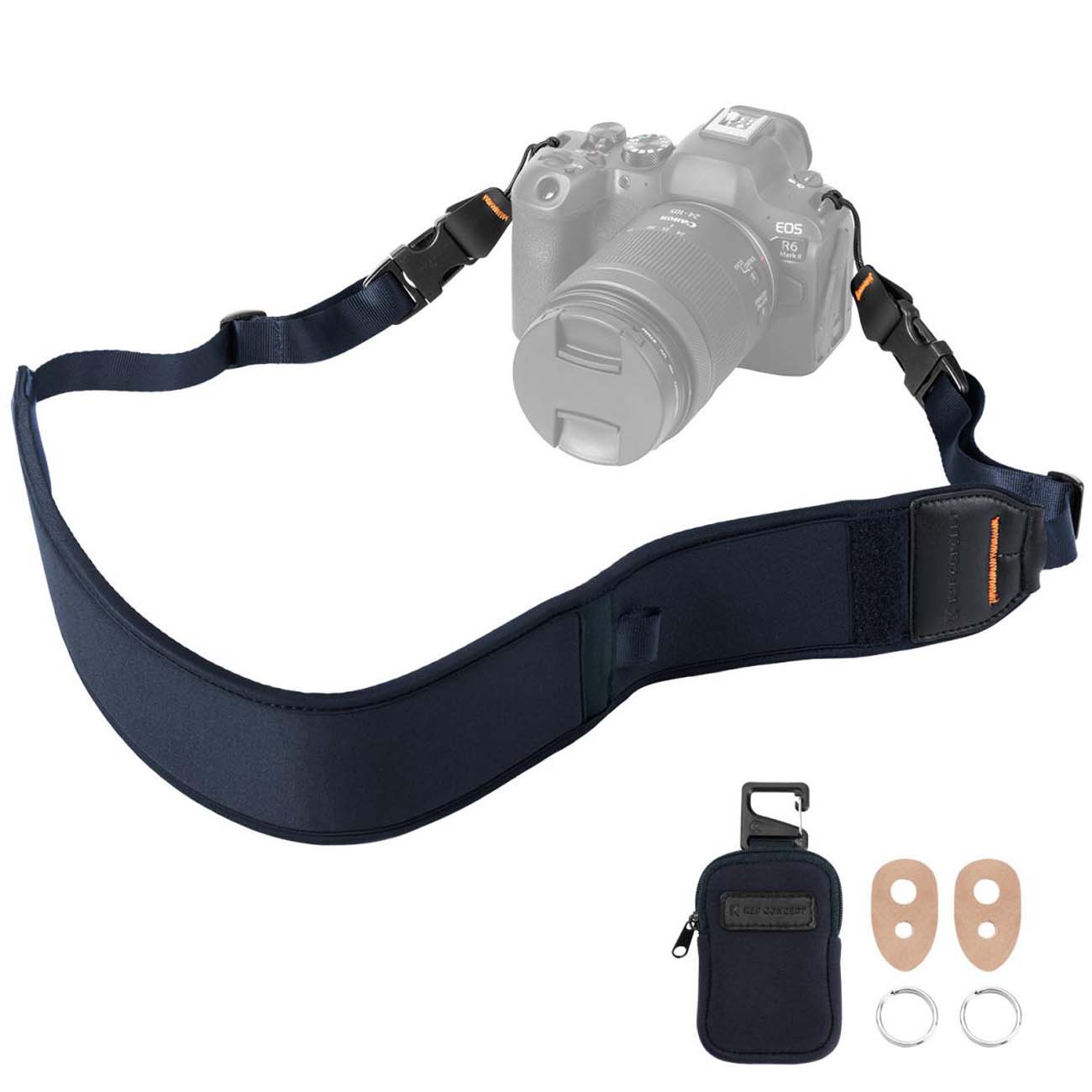 نمای جانبی بند دوربین کی اند اف آبی K&F Concept KF13.184 Camera Neck Strap
