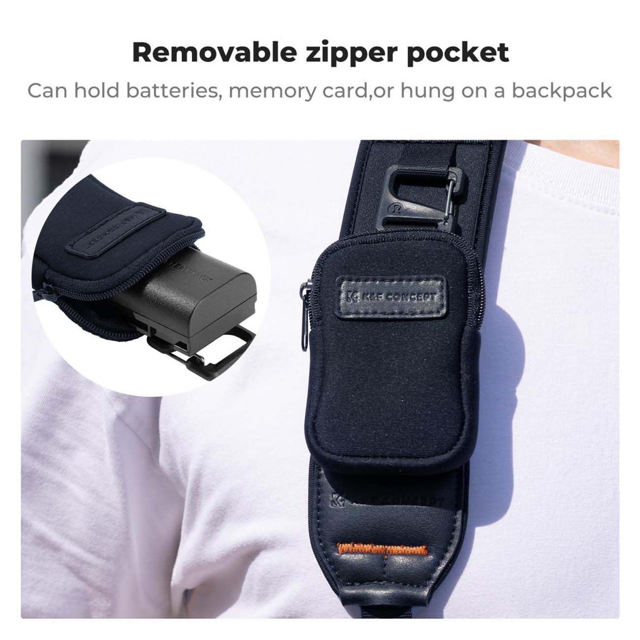 نمای نزدیک بند دوربین کی اند اف K&F Concept KF13.184 Camera Neck Strap