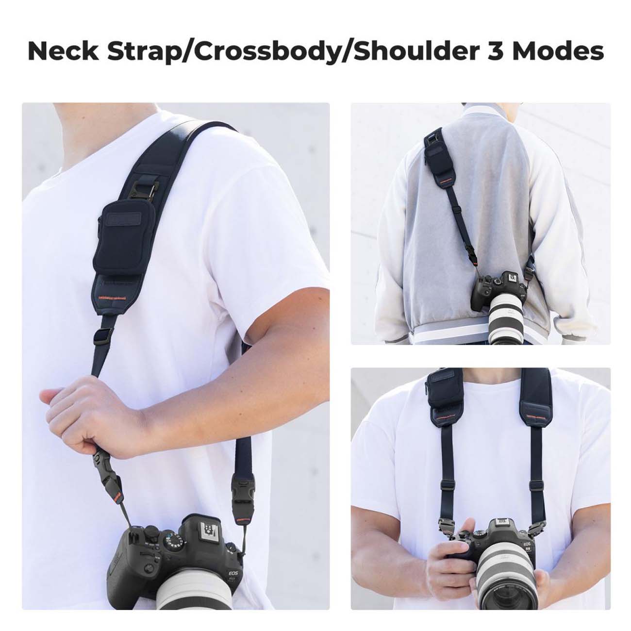 نمای کاربردی از بند دوربین کی اند اف آبی K&F Concept KF13.184 Camera Neck Strap