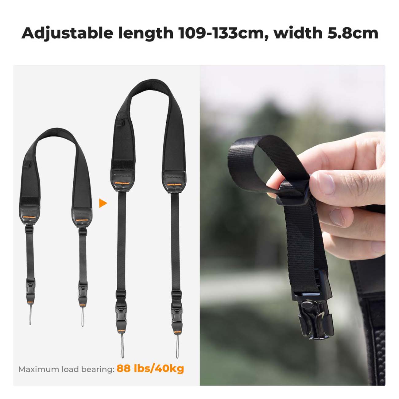 نمای توضیحات بند دوربین کی اند اف K&F Concept KF13.184 Camera Neck Strap