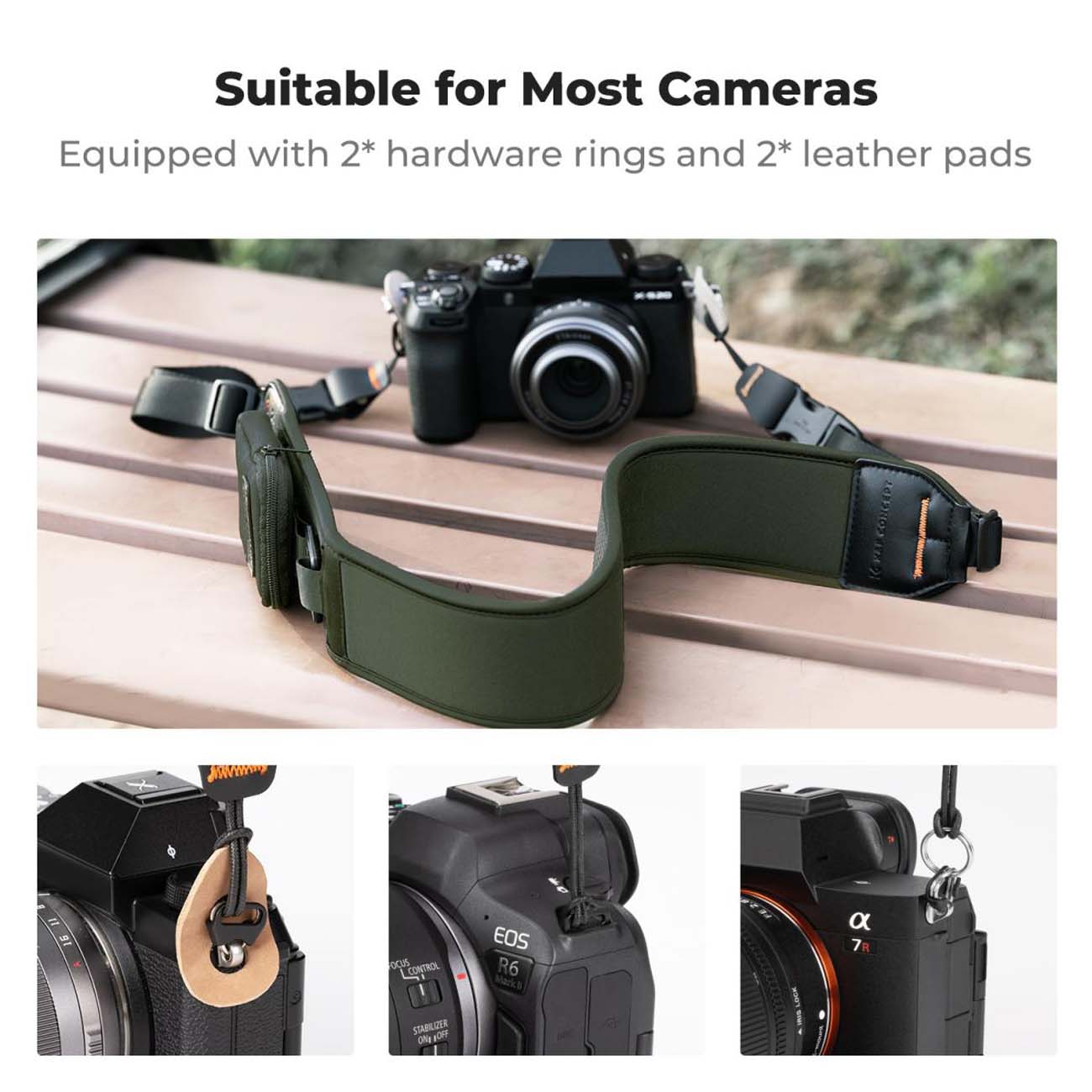 نمای کاربردی از بند دوربین عکاسی کی اند اف K&F Concept KF13.184 Camera Neck Strap