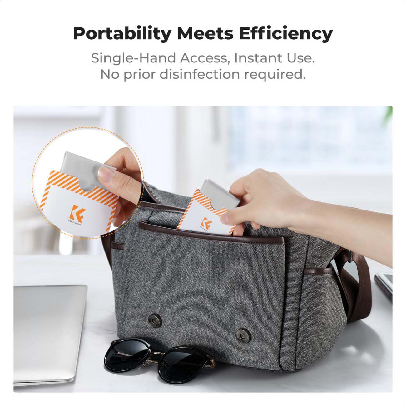 نمای کاربردی دستمال تمیزکننده میکروفایبر کی اند اف K&F Concept KF08.053 Premium Microfiber Cleaning 