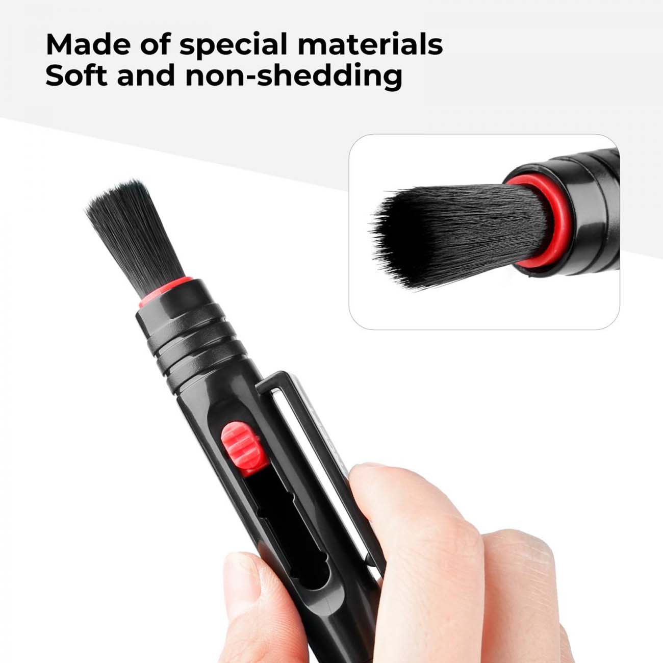 نمای کاربردی قلم تمیزکننده کی اند اف K&F Concept Double-Sided Lens Cleaning Pen with Soft Brush and 