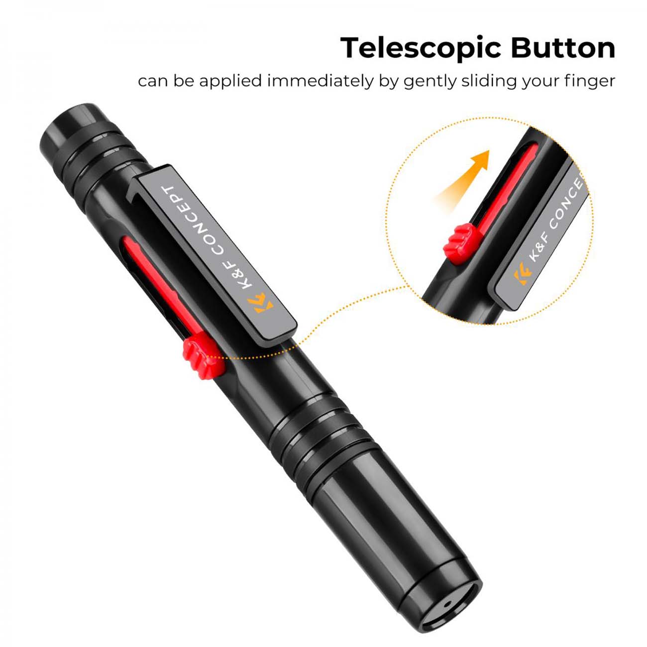 نمای توضیحات قلم تمیزکننده کی اند اف K&F Concept Double-Sided Lens Cleaning Pen with Soft Brush and 