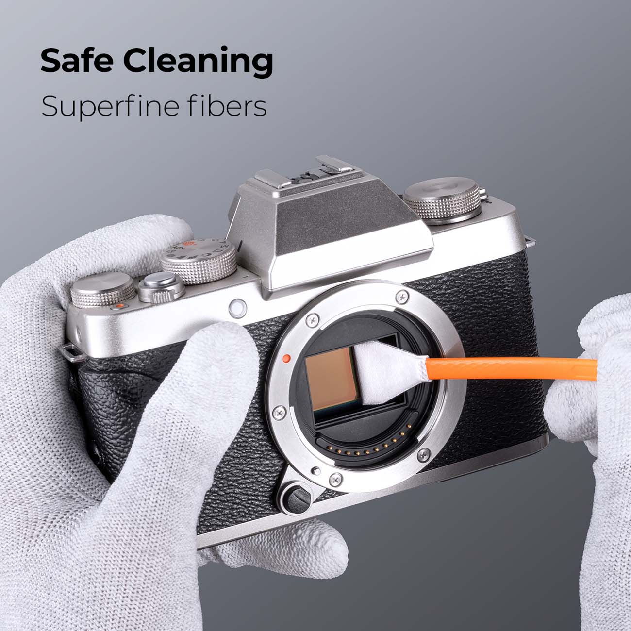نمای کاربردی تمیزکننده سنسور کی اند اف K&F Concept 16mm DSLR or SLR Camera APS-C Sensor Cleaning Swa