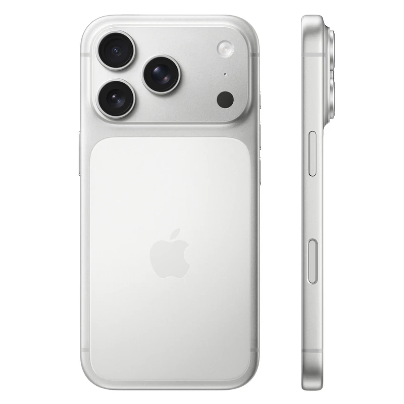 عکس از روبرو و بغل رنگ نقره ای گوشی موبایل آیفون Apple Iphone 17 Pro 256GB ZA/A