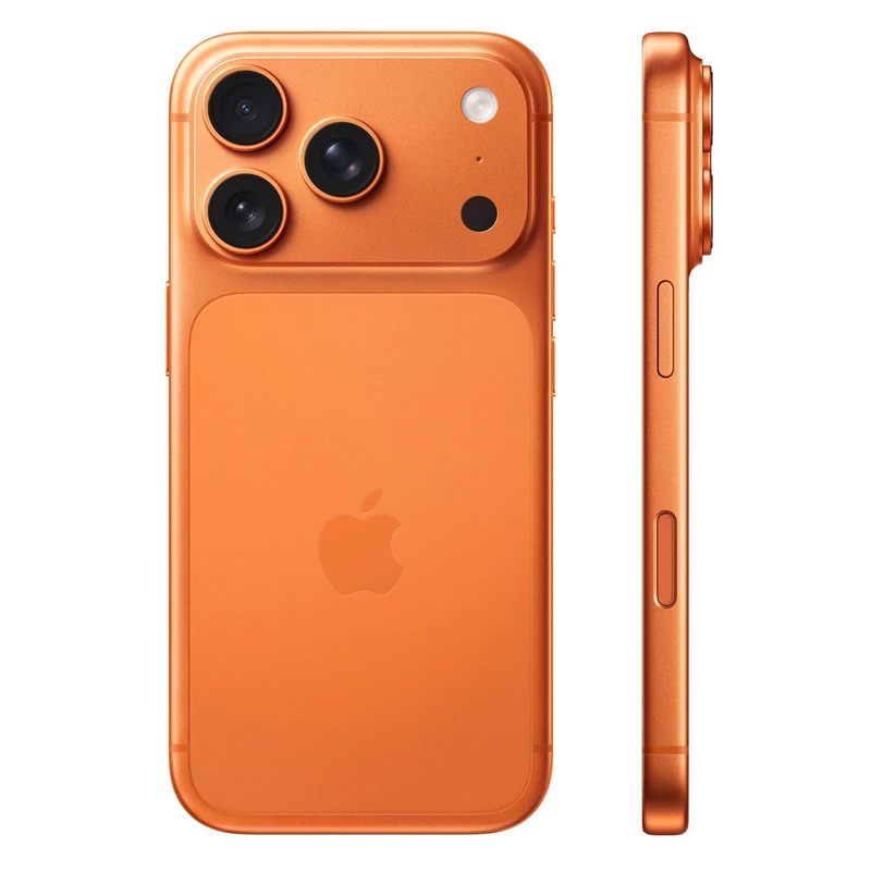 عکس رنگ نارنجی از بغل و پشت گوشی موبایل آیفون Apple Iphone 17 Pro 256GB ZA/A