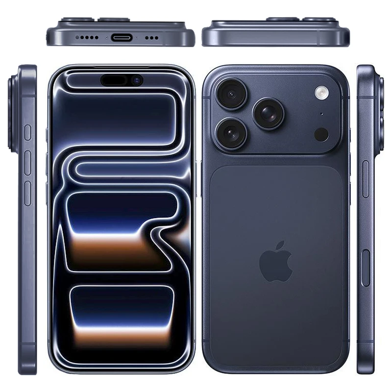 عکی از جهات مختلف رنگ آبی تیره گوشی موبایل آیفون Apple Iphone 17 Pro 256GB ZA/A