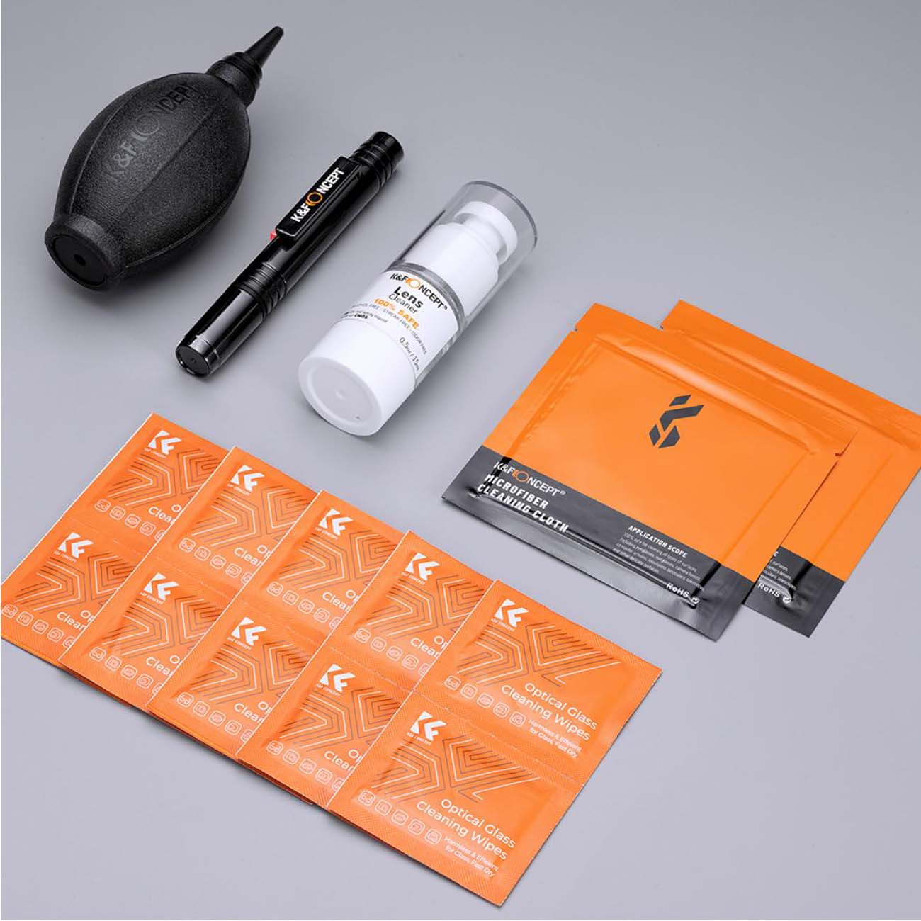 نمای اقلام کیت تمیزکننده لنز و دوربین کی اند اف K&F Concept 15 in 1 Cleaning Set Camera Lens & Senso