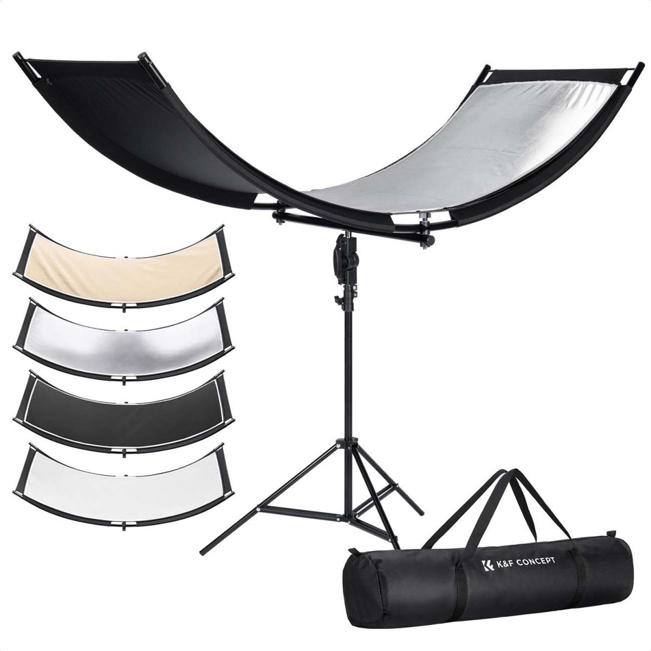 رفلکتور منحنی کی اند اف K&F Concept U-Shape Curved Light Reflector 4-in-1 Kit with 1.5m Stand