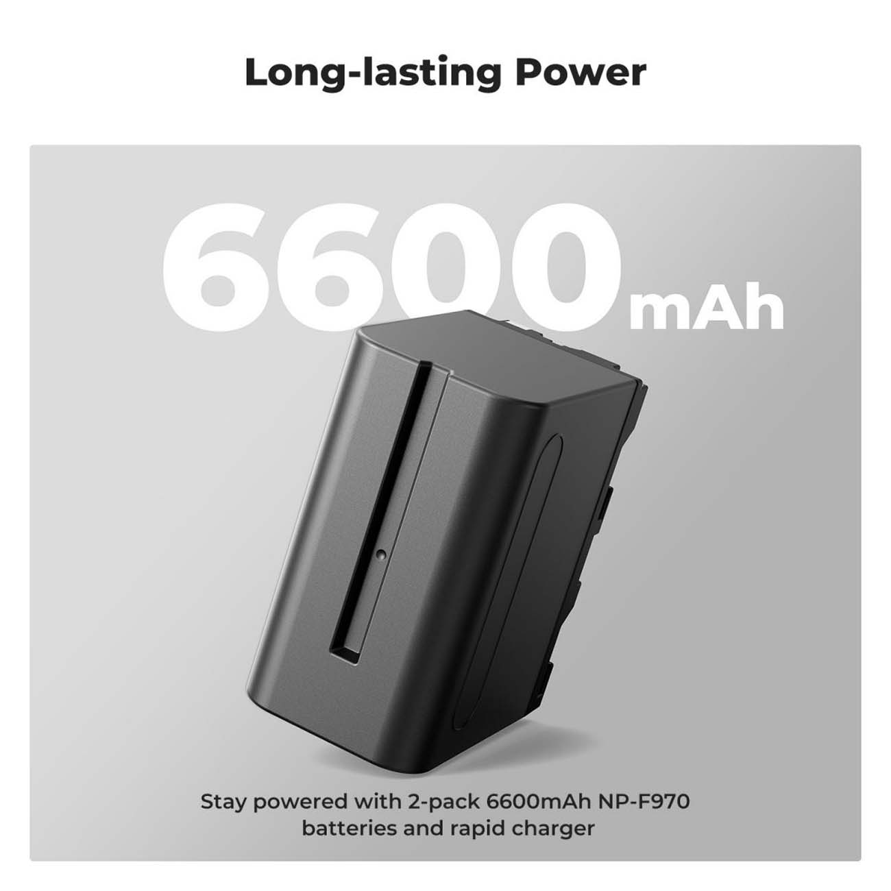 نمای ظرفیت باتری و شارژر کی اند اف K&F Concept 2-Pack NP-F970 Battery with Dual Battery Charger