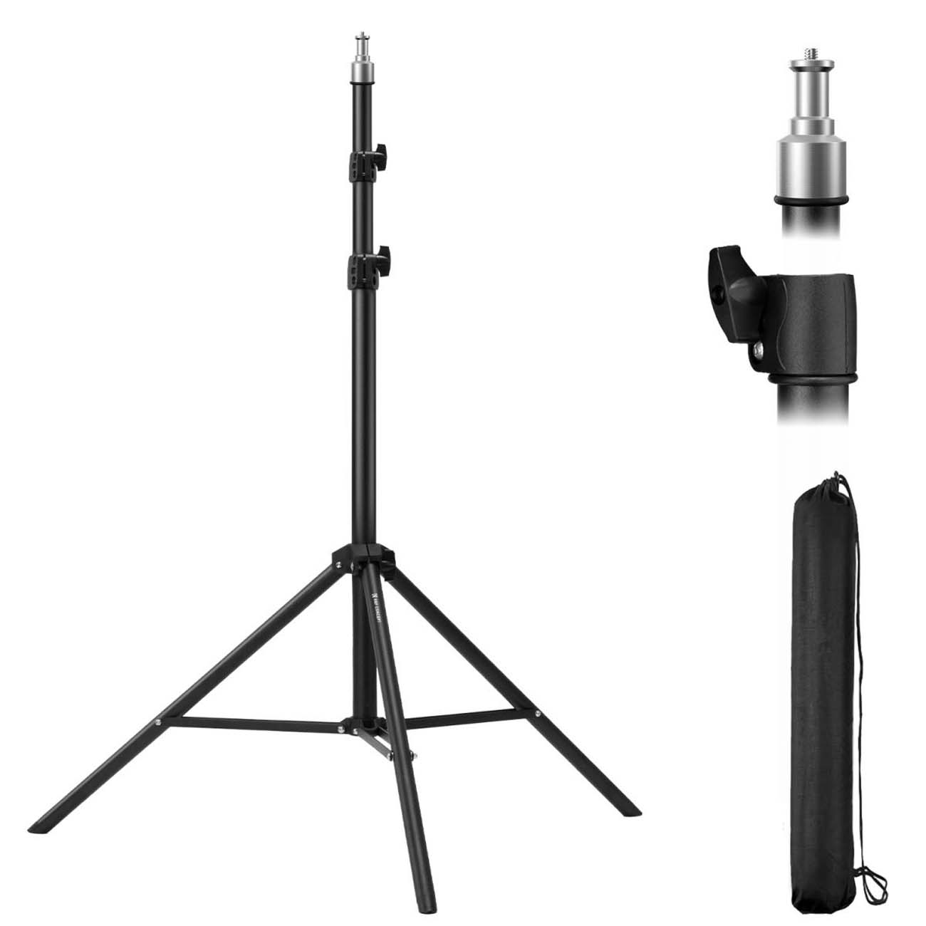 نمای کلی از سه‌پایه نور کی‌انداف K&F Concept KF34.042 2.3m Portable Metal Light Stand with Storage B