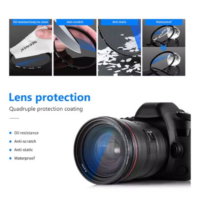 فیلتر لنز یو وی نیور Neewer MRC Ultra-Slim UV 58mm filter