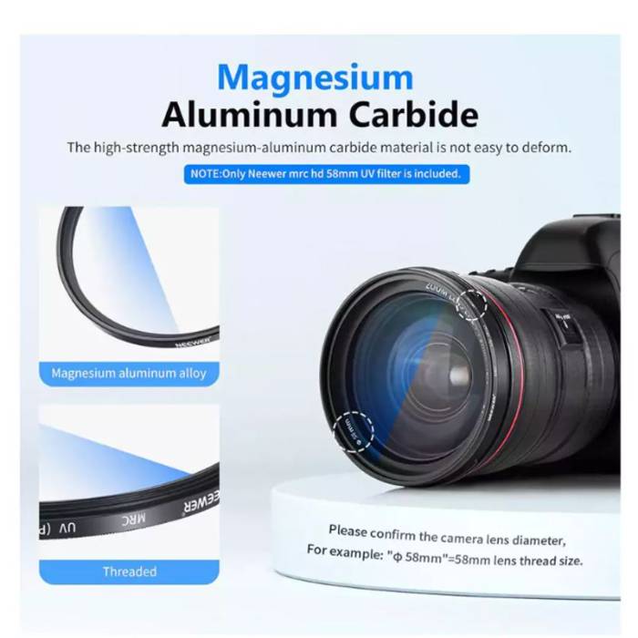فیلتر لنز یو وی نیور Neewer MRC Ultra-Slim UV 72mm Filter