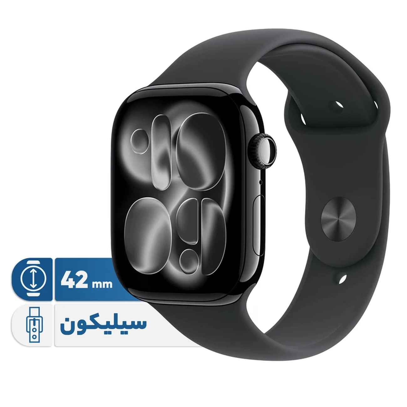 عکس سه رخ از رنگ مشکی ساعت هوشمند اپل Iphone Apple Watch Series 11 42Mm