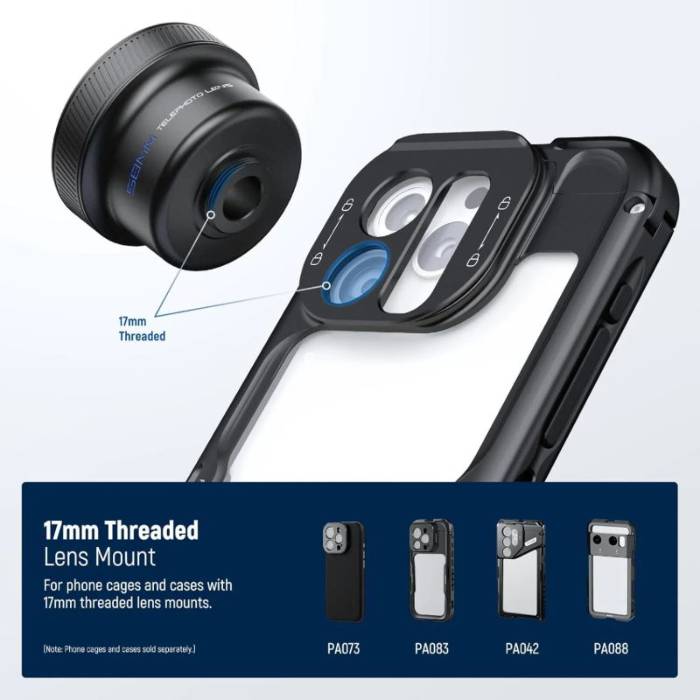 لنز موبایل نیور neewer ls-71 58mm portrait lens 3rd generation with 17mm thread clamp