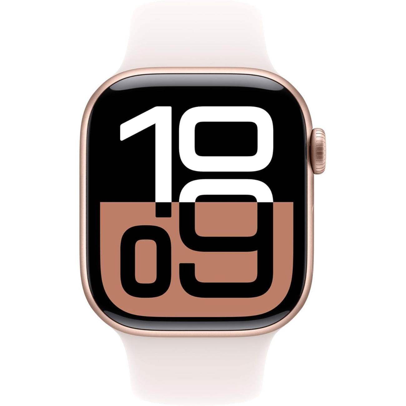 عکس از روبرو رنگ سفید ساعت هوشمند اپل Iphone Apple Watch Series 10 46Mm