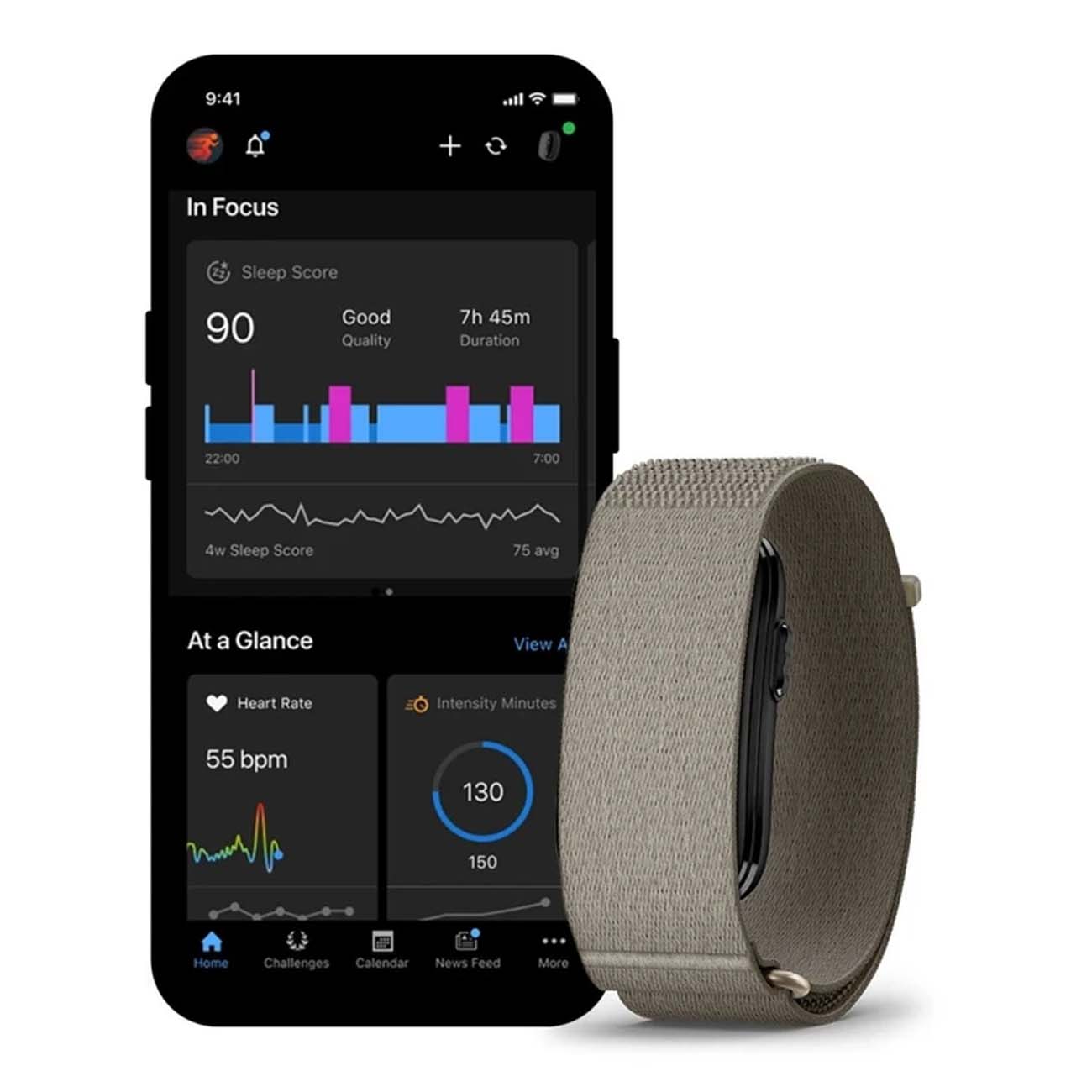 نمای مچ بند هوشمند گارمین طوسی Garmin CIRQA Smart Band