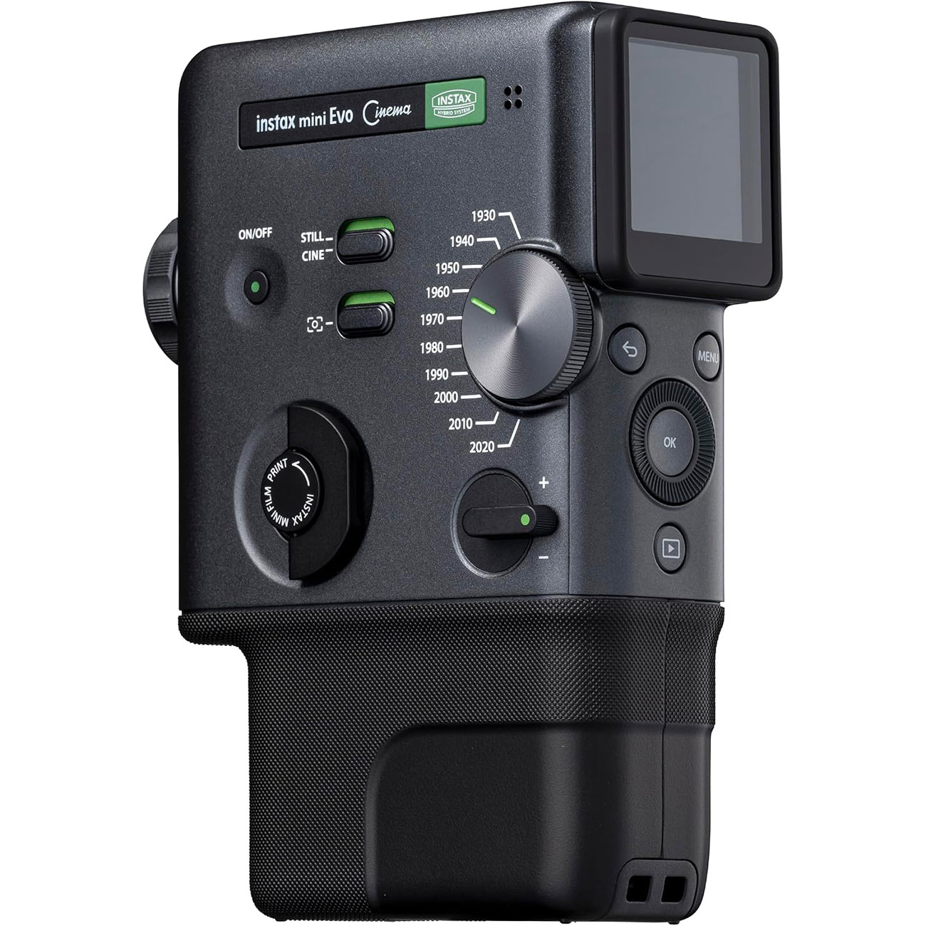 نمای جانبی دوربین چاپ سریع فوجی‌ FUJIFILM instax mini Evo Cinema Hybrid Instant Camera