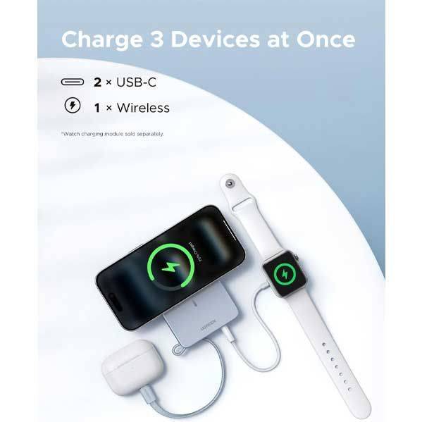 پاور بانک یوگرین UGREEN MagFlow 10000 mAh Magnetic PB773 Power Bank