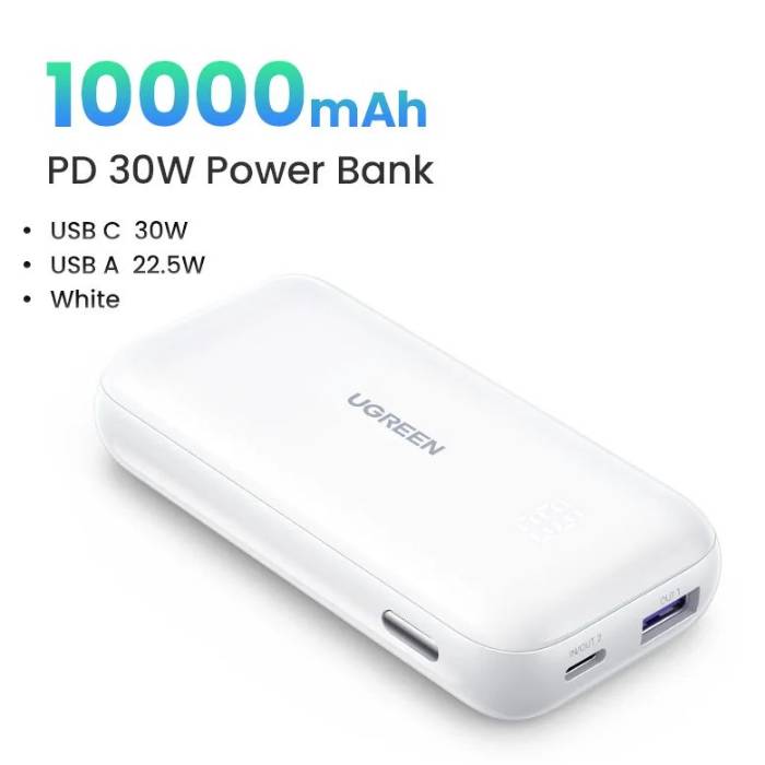 پاور بانک دو پورت Ugreen 30W dual-port with 10000mAh capacity PB501 power bank