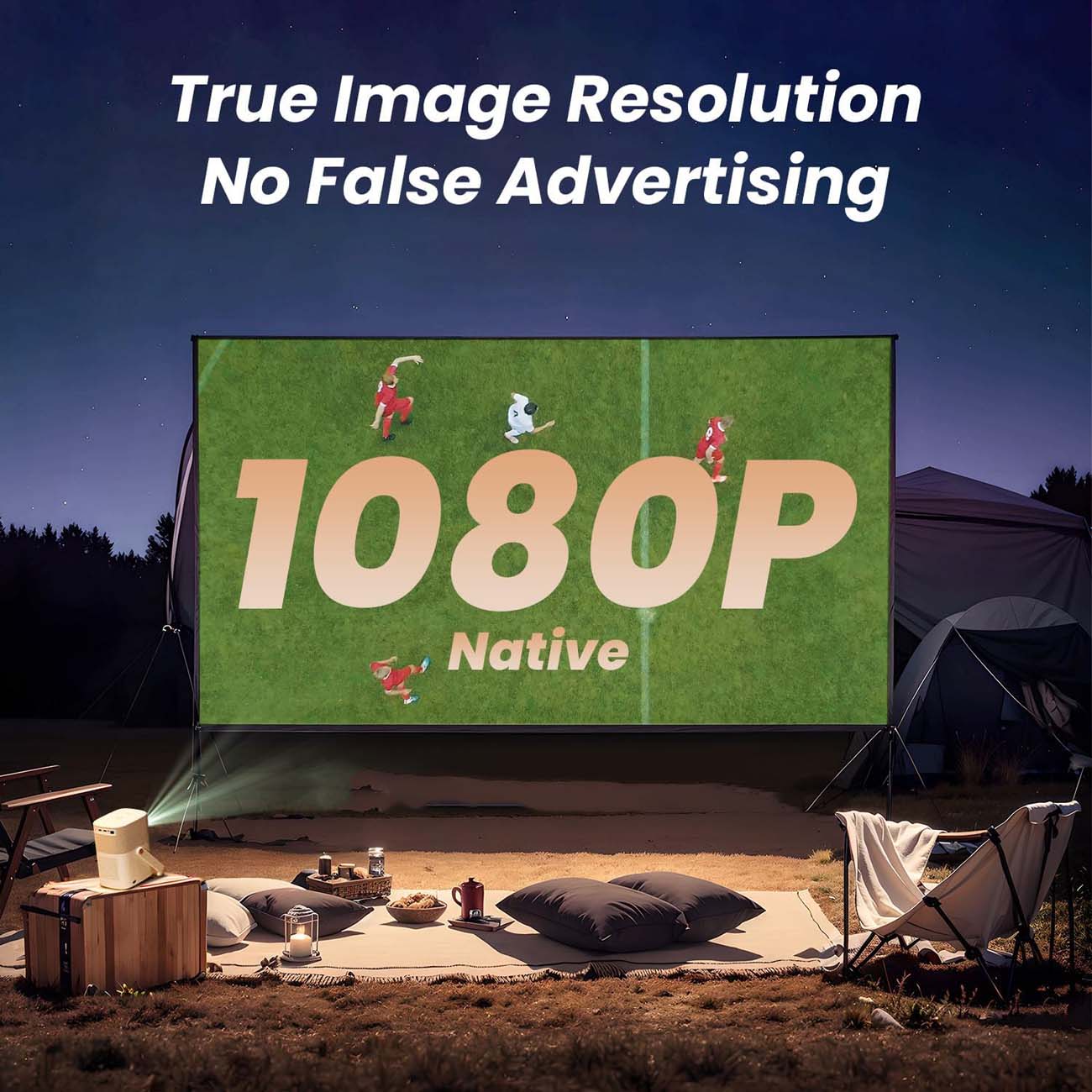 نمای کاربردی ویدئو پروژکتور یابر Yaber T2 Outdoor Projector with WiFi 6 and Bluetooth
