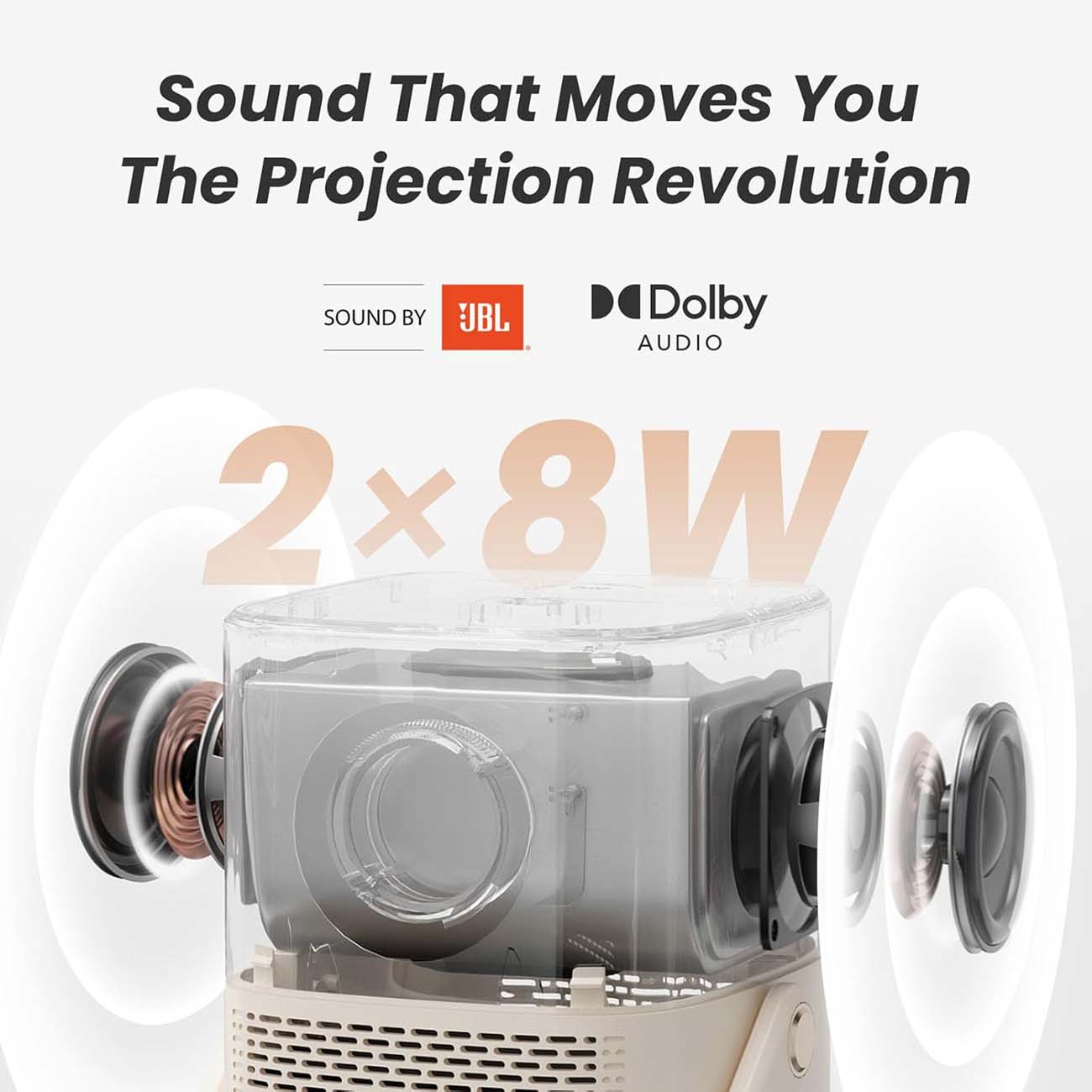 نمای کاربردی ویدئو پروژکتور پرتابل یابر Yaber T2 Outdoor Projector with WiFi 6 and Bluetooth