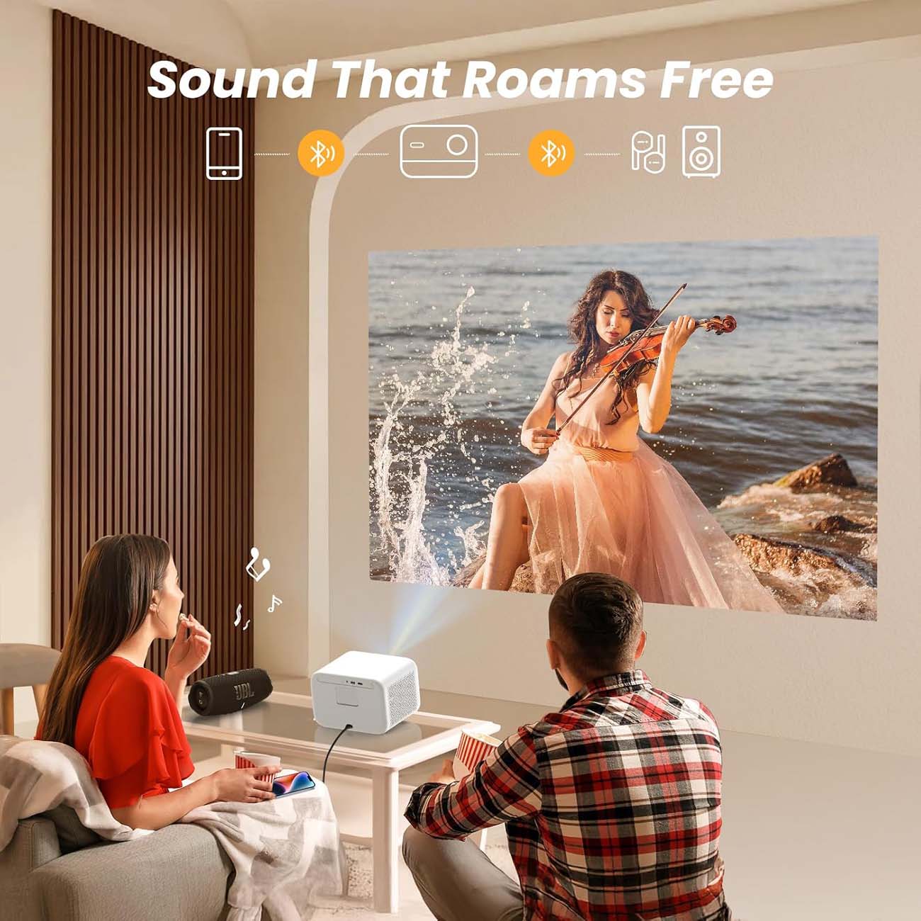 نمای کاربردی ویدیو پروژکتور پرتابل یابر Yaber L2s Home Cinema Projector