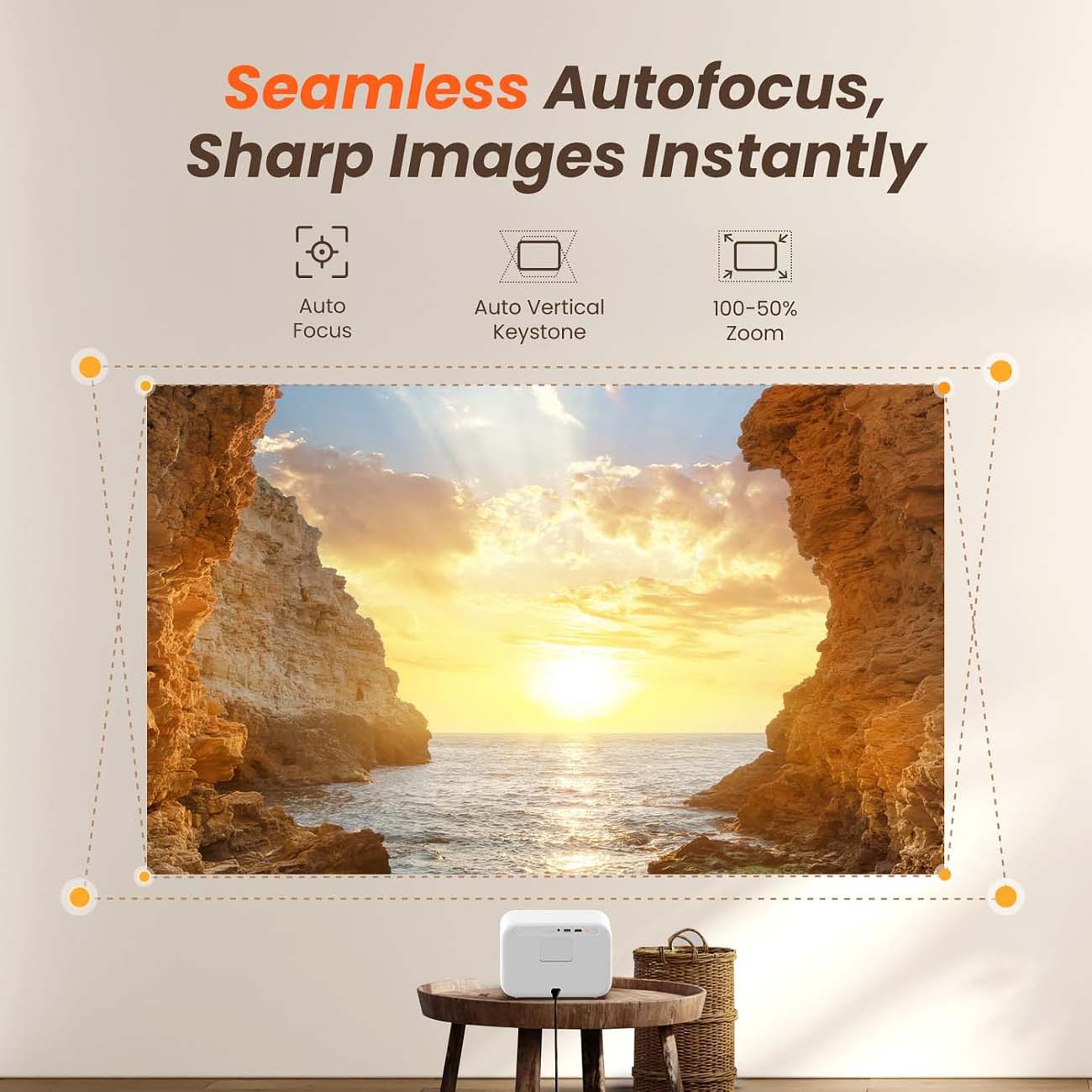 نمای کاربردی ویدیو پروژکتور قابل حمل یابر Yaber L2s Home Cinema Projector