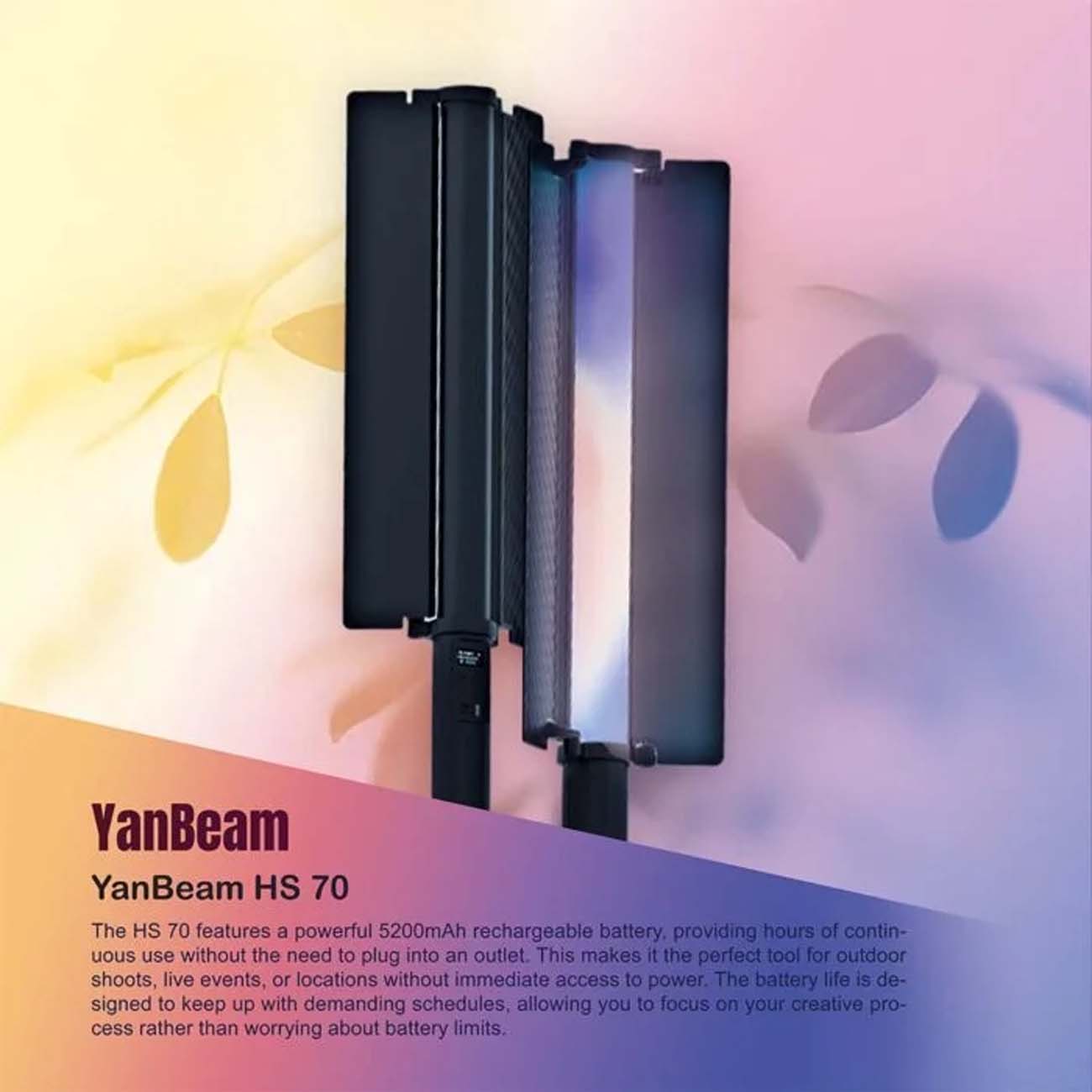 نمای توضیحات نور باتومی یانبیم YanBeam Hs70 RGB LED Tube Light