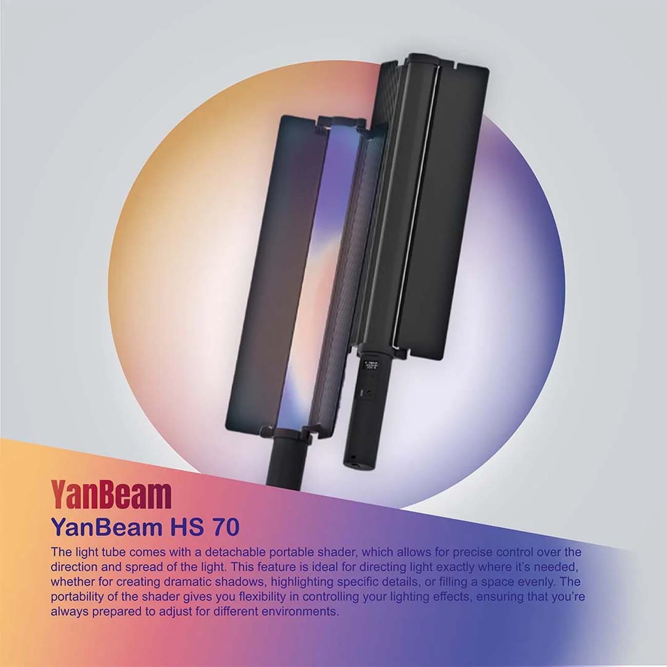 نمای توضیحات نور باتومی آر جی بی یانبیم YanBeam Hs70 RGB LED Tube Light