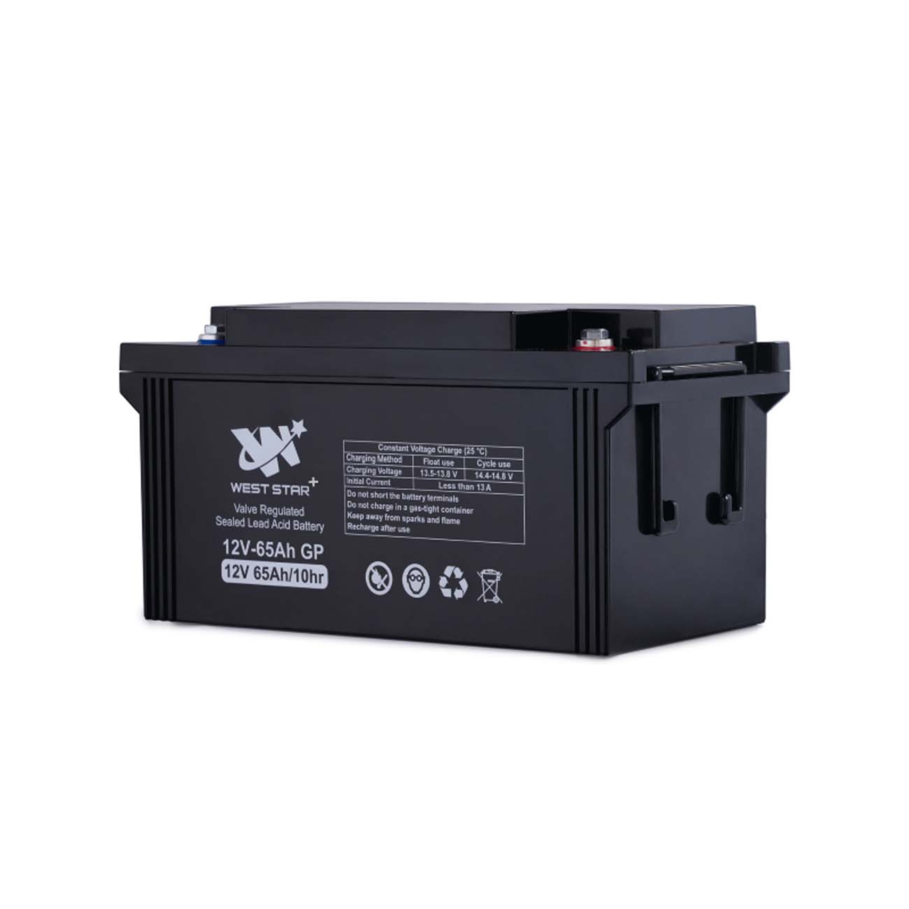 نمای جانبی از باتری یو پی اس 65 آمپر وست استار West Star Plus 65Ah 12V UPS Battery