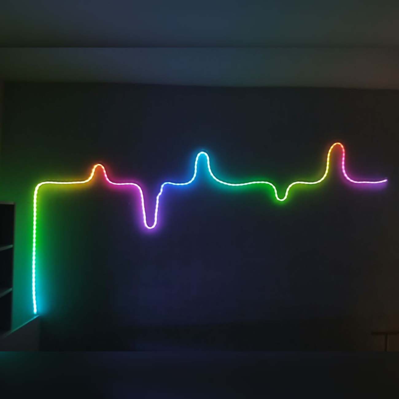 نمای کاربردی ریسه هوشمند 5 متری Rope Lighte 5m IC-RGB Programmable Neon Flex Lighting