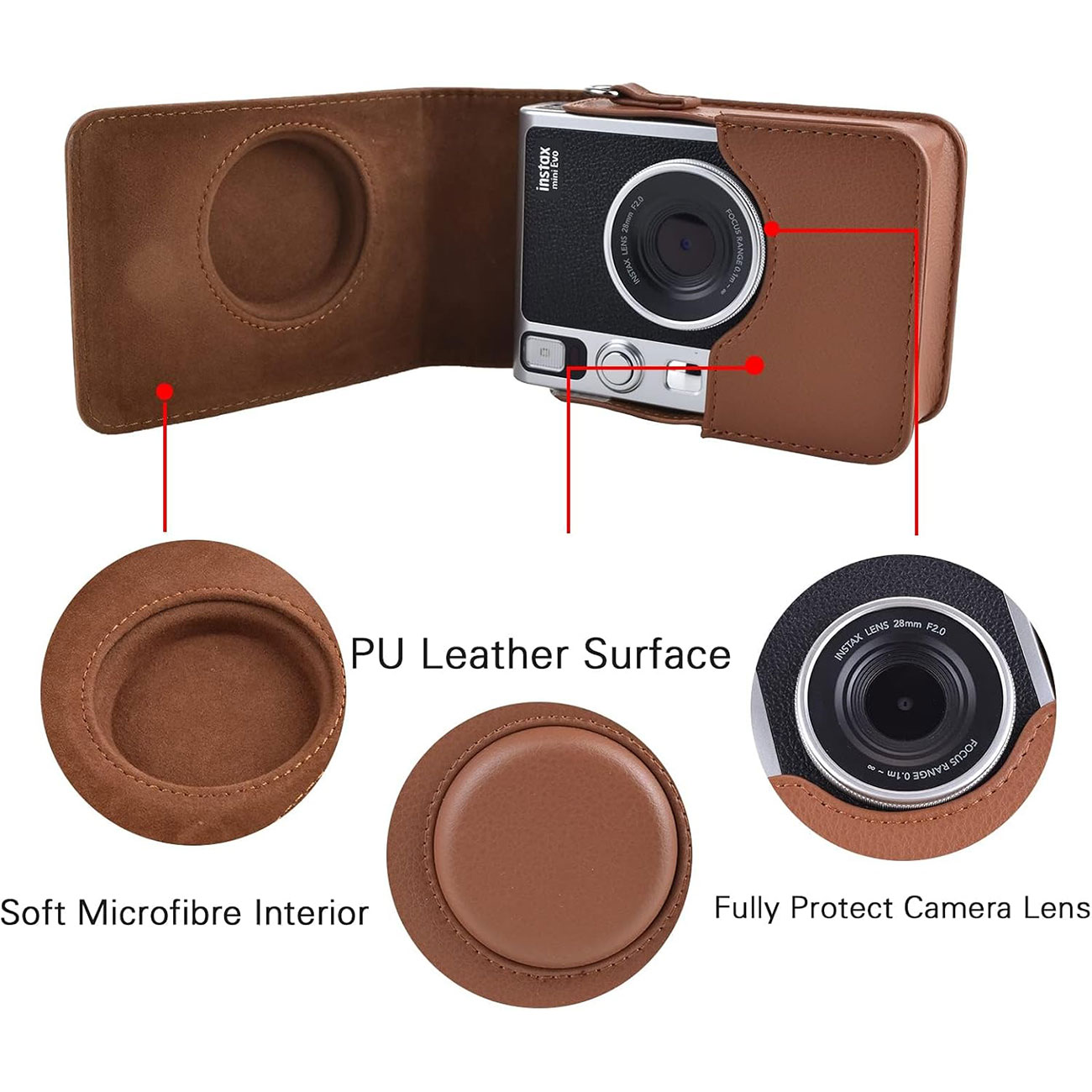 نمای کاربردی از کیف محافظ دوربین NALACAL Case for Instax Mini EVO