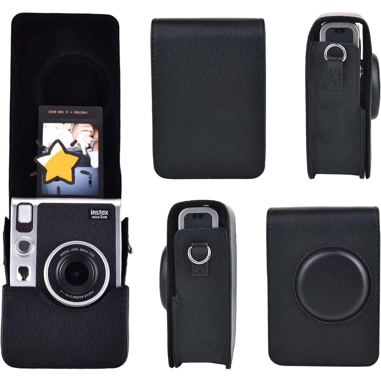 نمای کلی از کیف محافظ دوربین مشکی NALACAL Case for Instax Mini EVO