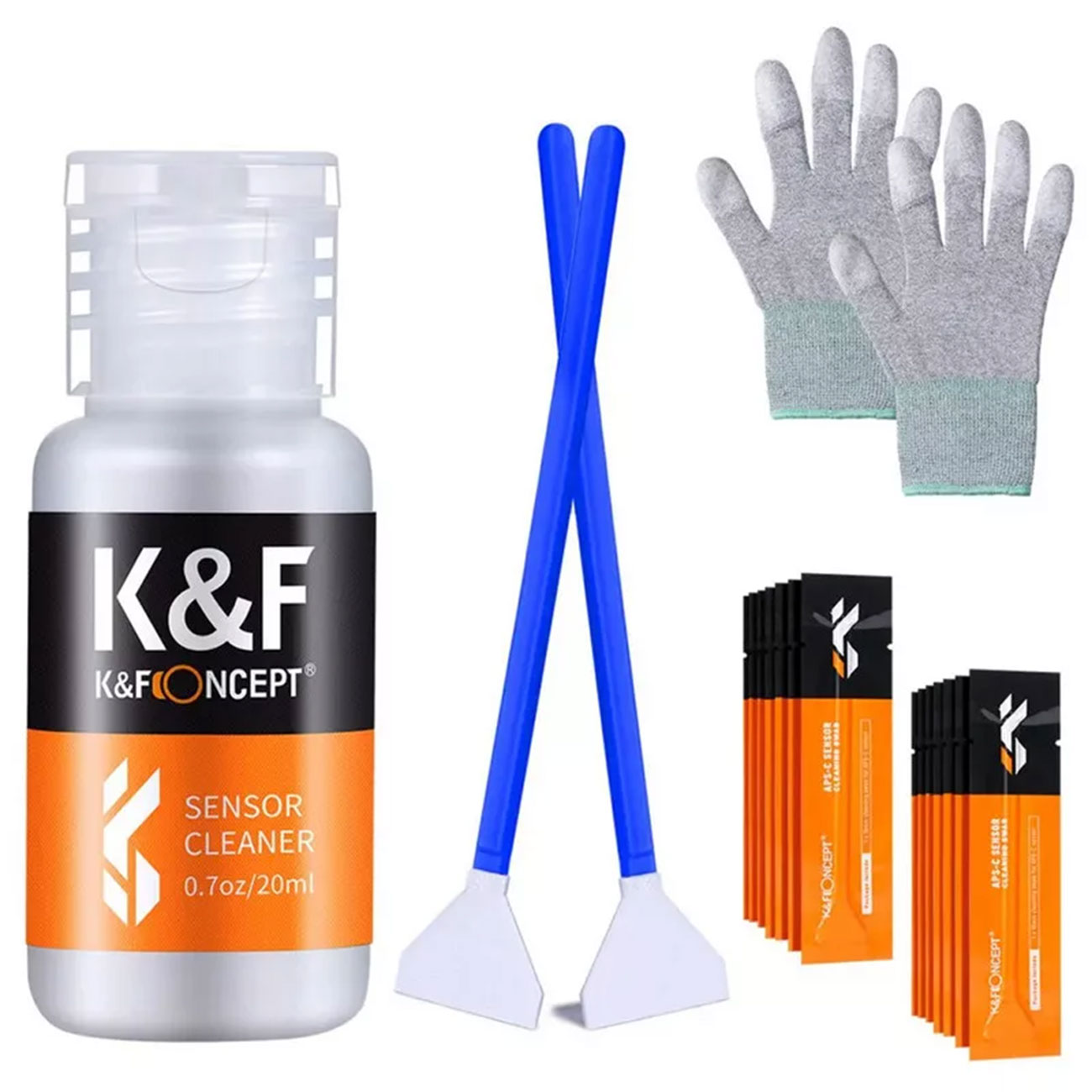 نمای کلی کیت تمیزکننده سنسور فول‌فریم K&F Concept full-frame Sensor Cleaning Kit