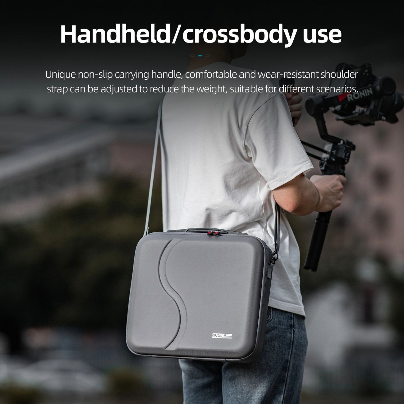 نمای کاربردی کیف حمل گیمبال STARTRC Waterproof Soft Carrying Case for DJI RS 4 & RS 4Pro