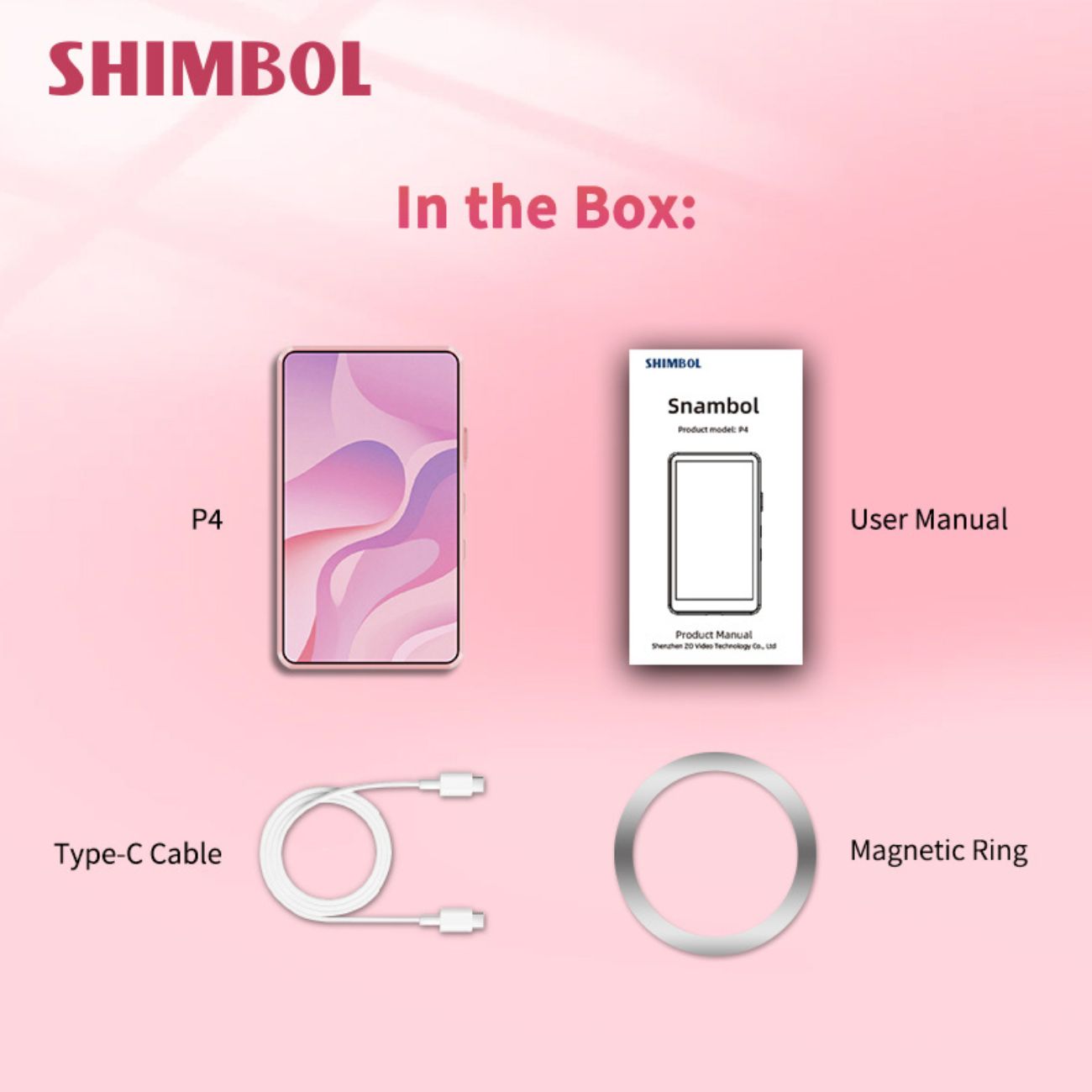 نمای بسته بندی مانیتور سلفی موبایل 4 اینچ شیمبول Shimbol P4 Selfie Monitor for Smartphone
